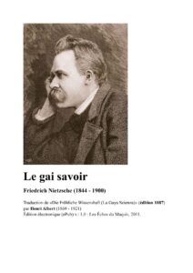 Le gai savoir by Nietzsche, book cover