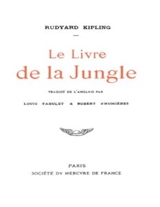 Le livre de la Jungle, couverture du livre