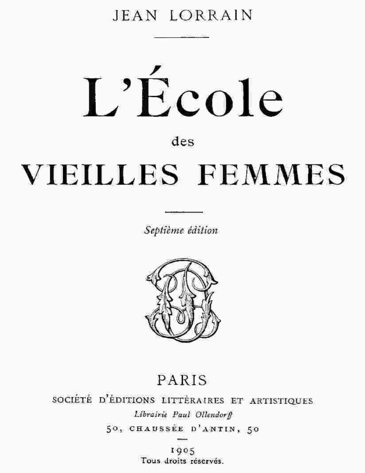 Lecole Des Vieilles Femmes