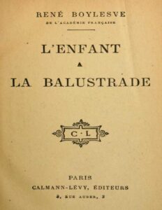 L&rsquo;enfant à la balustrade, couverture du livre