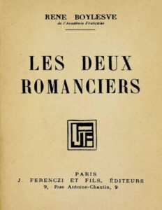 Les deux romanciers by René Boylesve, book cover