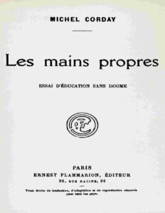 Les mains propres, couverture du livre