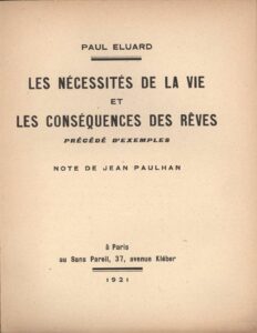 Les nécessités de la vie et les conséquences des rêves, précédé d&rsquo;exemples, couverture du livre
