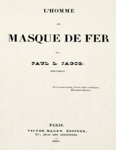 L&rsquo;homme au masque de fer, couverture du livre