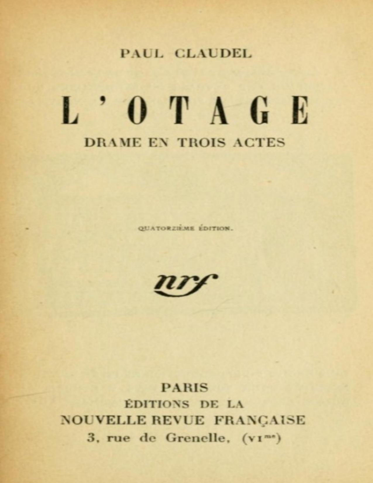 Lotage Drame En Trois Actes