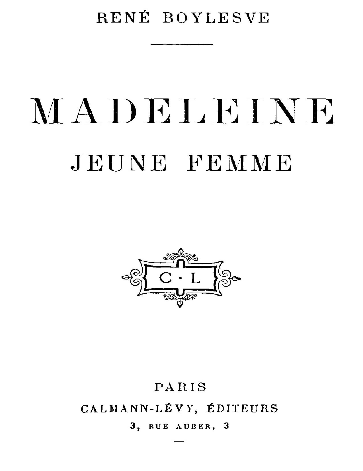 Madeleine Jeune Femme