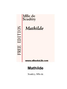 Mathilde by Mlle de Scudéry, book cover
