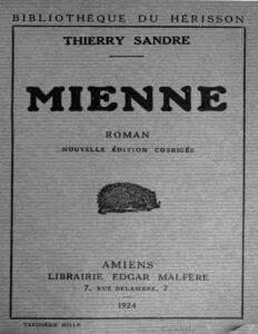 Mienne: roman, couverture du livre