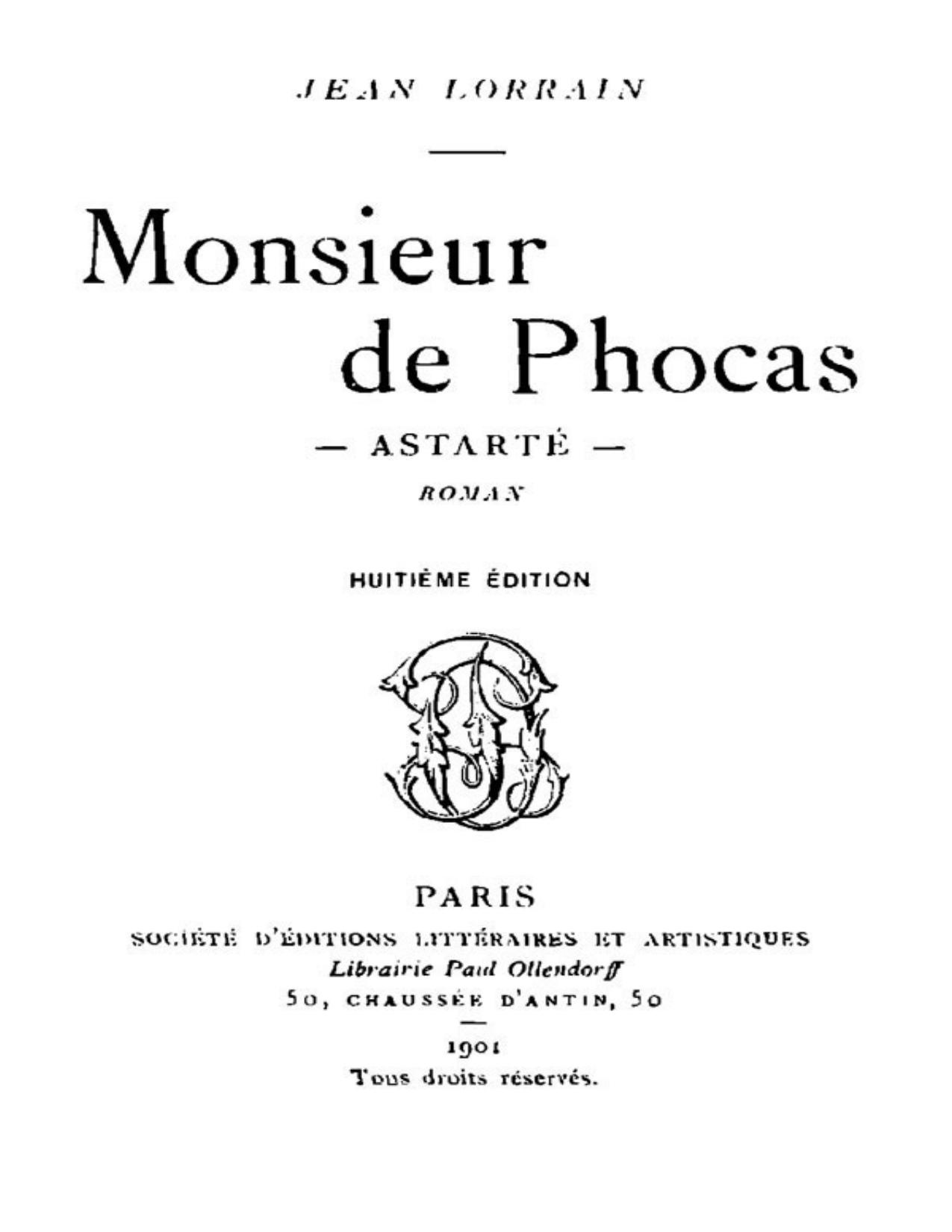 Monsieur De Phocas Astarte Roman