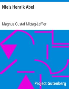 Niels Henrik Abel, couverture du livre