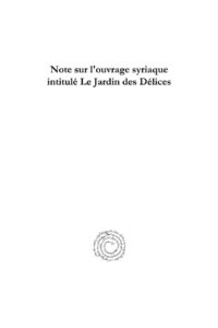 OceanofPDF.com Note Sur Louvrage Syriaque Intitule Le Jardin