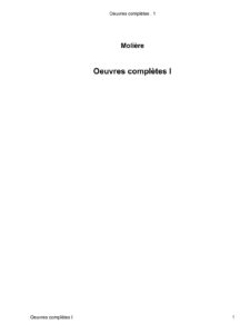 Oeuvres complètes . 1, couverture du livre