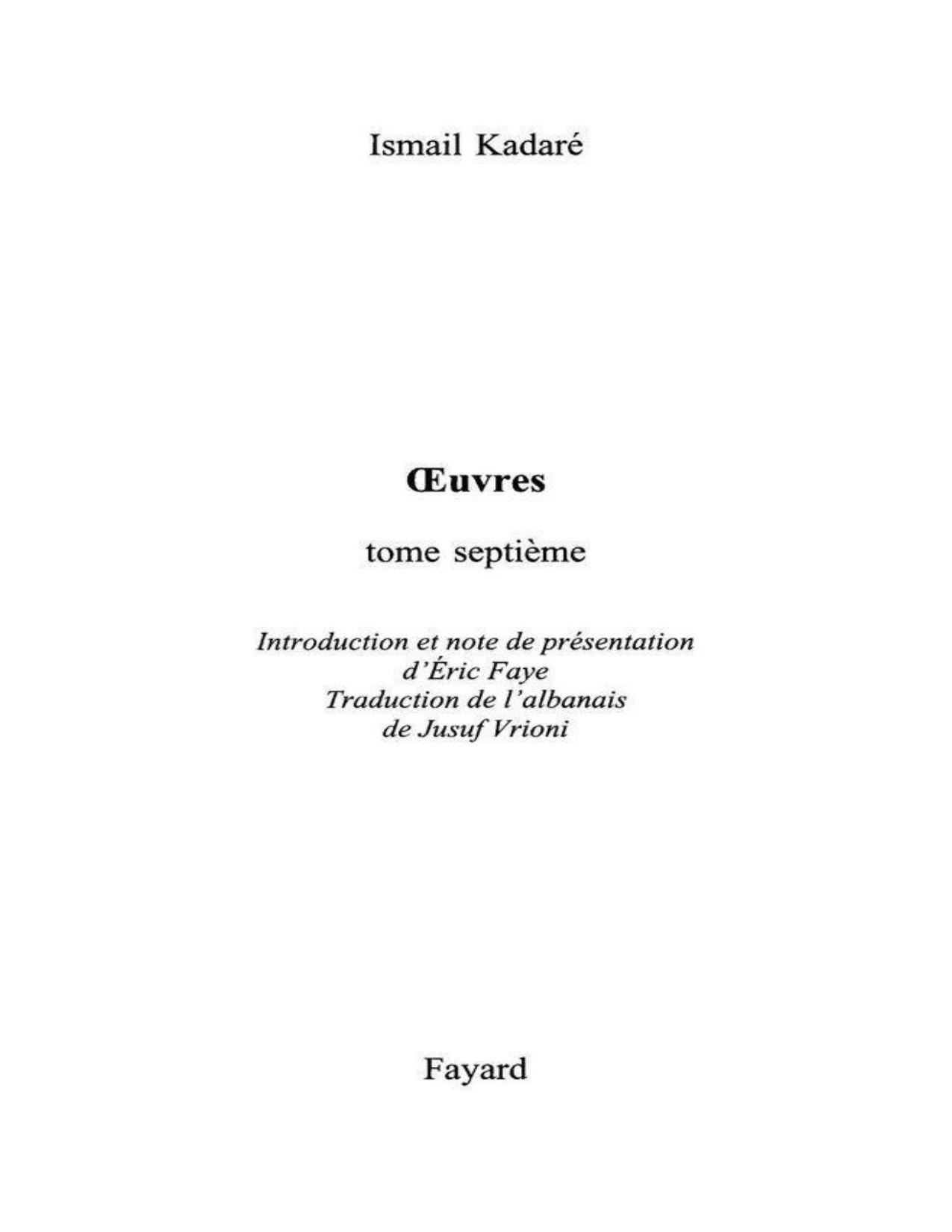 Oeuvres Tome Septieme Litterature Etrangere French Editio