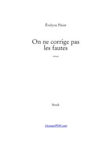 On ne corrige pas les fautes, couverture du livre