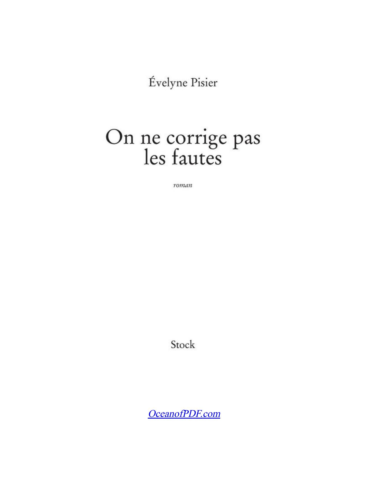 On Ne Corrige Pas Les Fautes