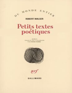 Petits textes poétiques by Robert Walser, book cover