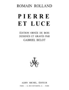 Pierre et Luce, couverture du livre
