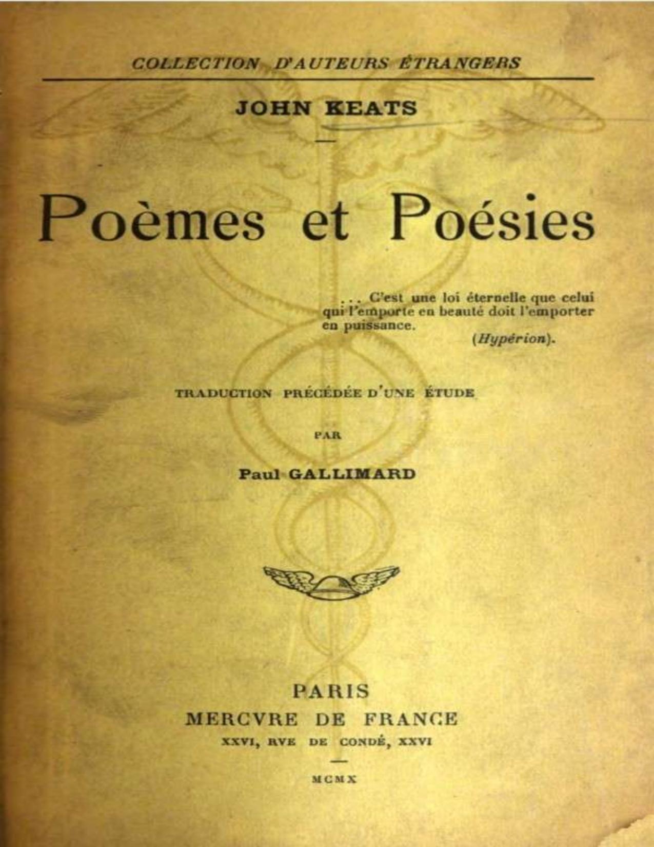 Poemes Et Poesies Traduction Precedee Dune Etude Par Paul