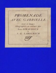 Promenade Avec Gabrielle Manuscrit De Jean Giraudoux Illus