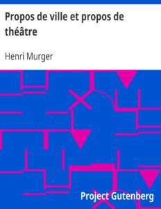 Propos de ville et propos de théâtre, couverture du livre