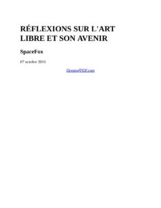 Réflexions Sur L’art Libre Et Son Avenir by SpaceFox, book cover