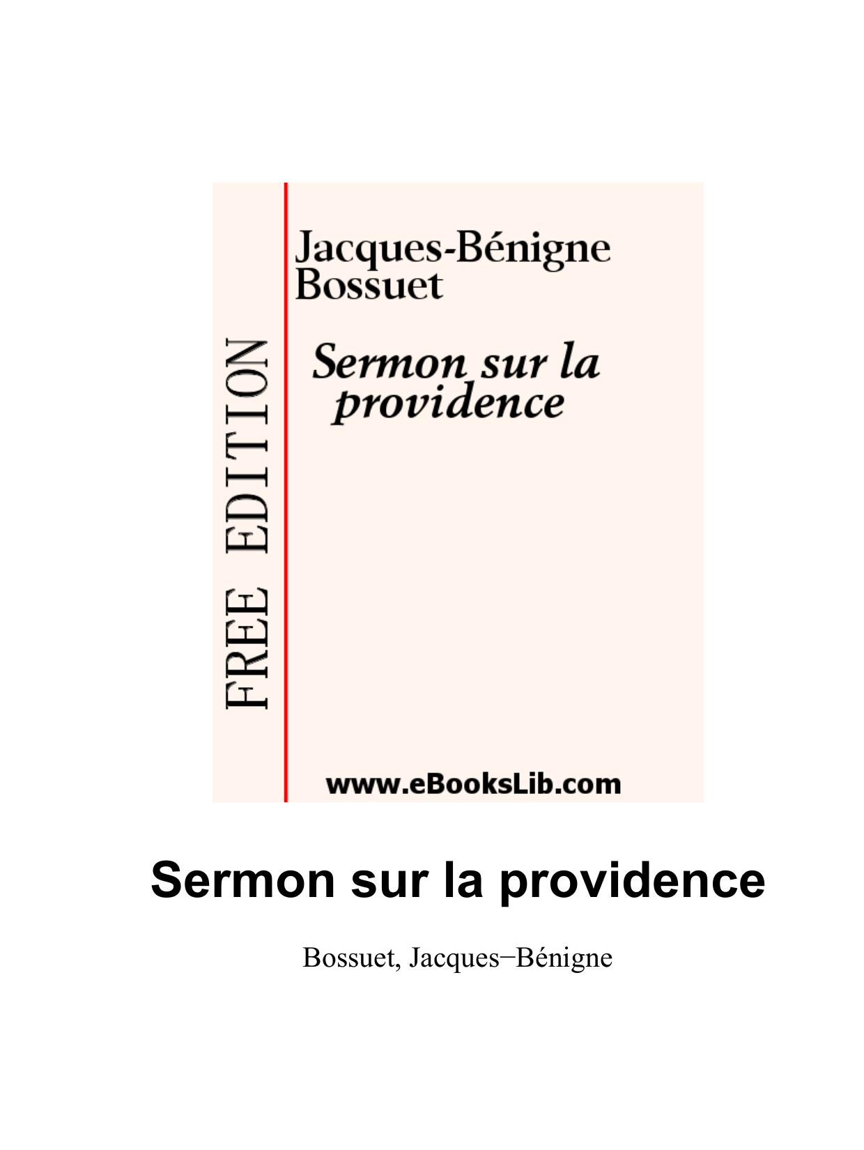 Sermon Sur La Providence