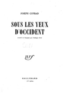 Sous les yeux d&rsquo;Occident, couverture du livre