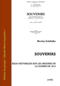 Souvenir – Essai historique sur les origines de la guerre de 1914 by Nicolas Schébéko, book cover