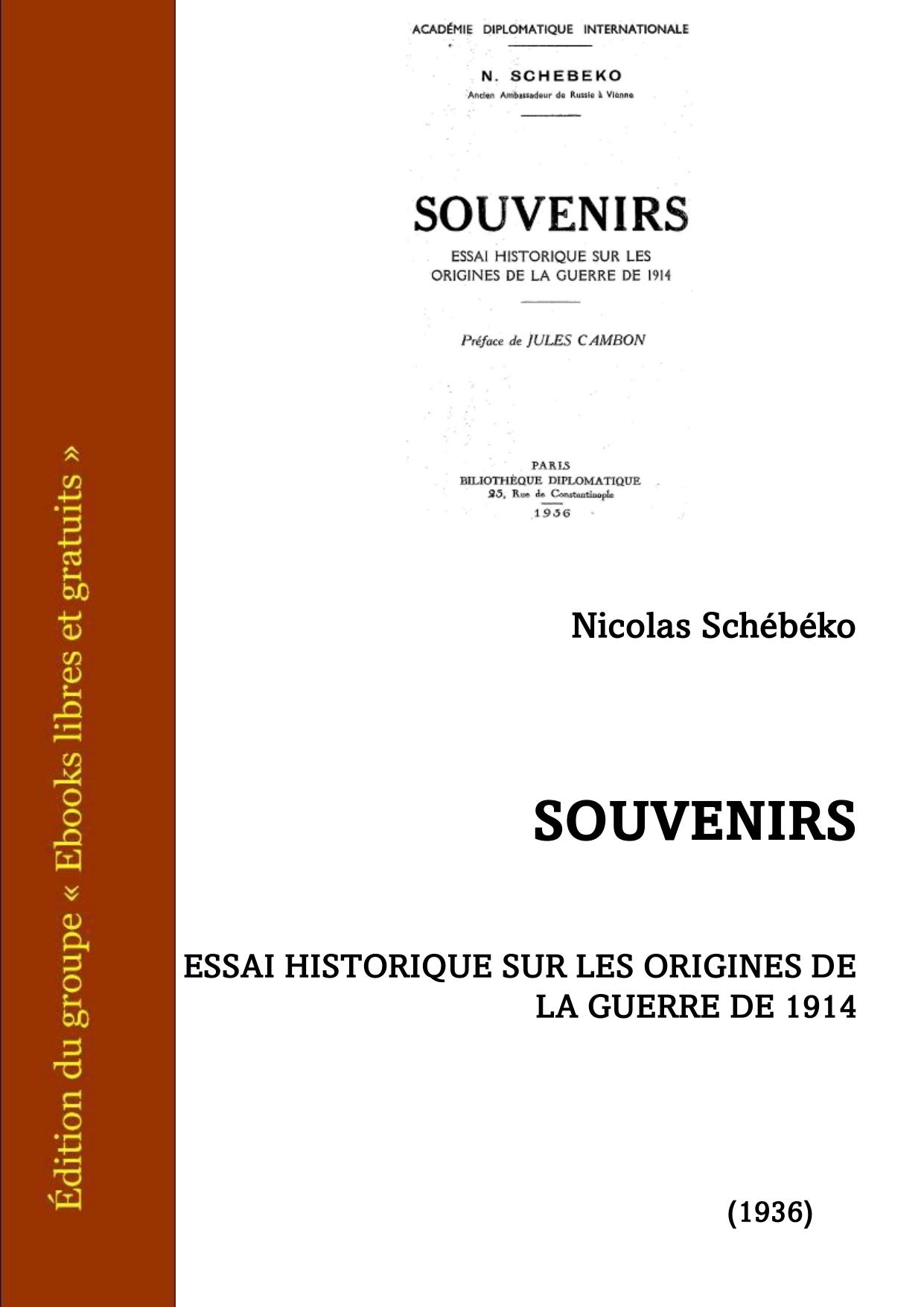 Souvenir Essai Historique Sur Les Origines De La Guerre De