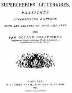 Supercheries littéraires / pastiches, suppositions d&rsquo;auteurs dans les lettres et dans les arts, couverture du livre