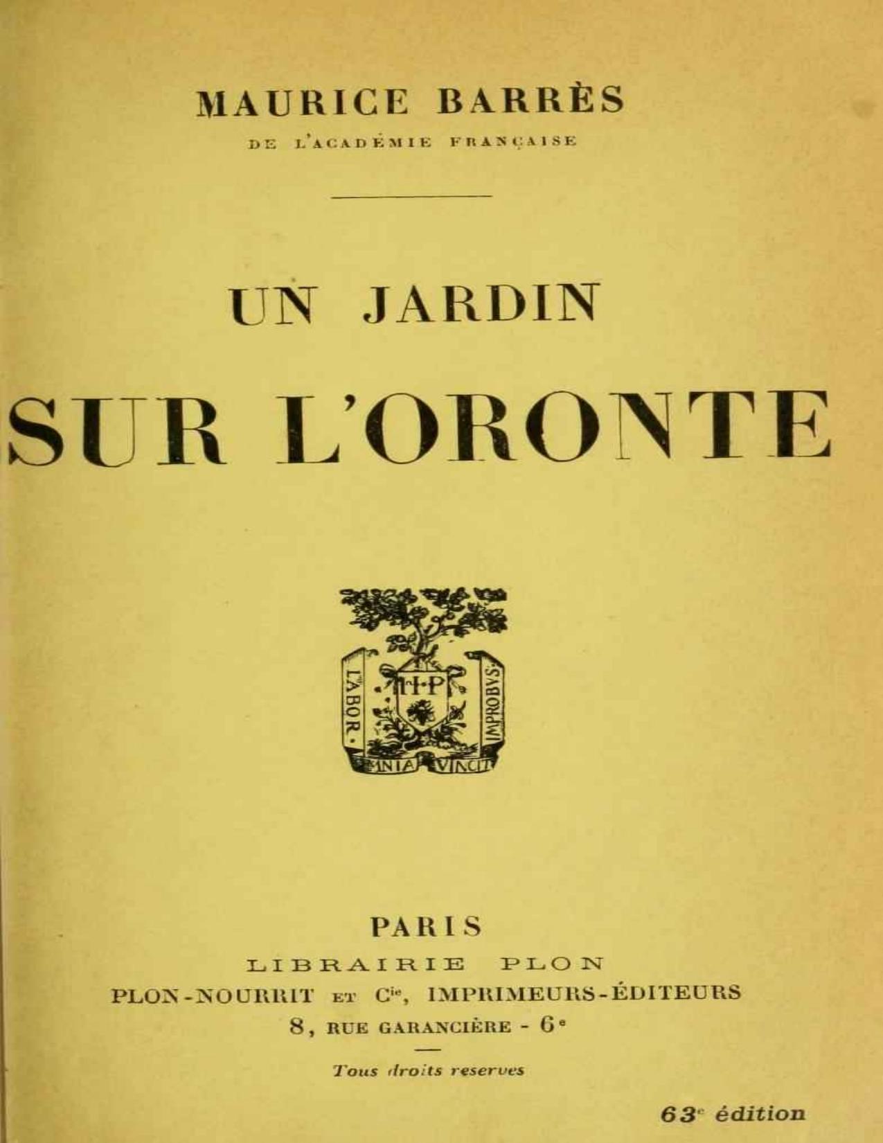 Un Jardin Sur LOronte