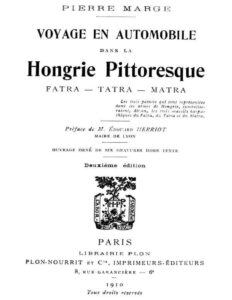 Voyage en automobile dans la Hongrie pittoresque / Fatra – Tatra – Matra, couverture du livre