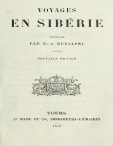 Voyages en Sibérie, couverture du livre