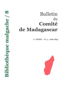 08 – Bulletin du Comité de Madagascar – 1895-5, couverture du livre