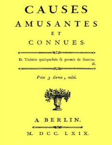 Causes amusantes et connues, couverture du livre