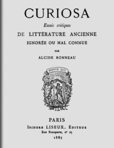 Curiosa: Essais critiques de littérature ancienne ignorée ou mal connue, couverture du livre
