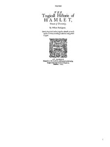Hamlet, couverture du livre