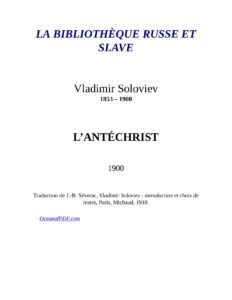 L&rsquo;Antéchrist, couverture du livre