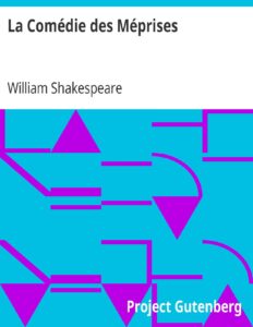 La Comédie des Méprises, couverture du livre