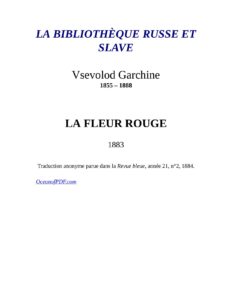 La Fleur rouge, couverture du livre