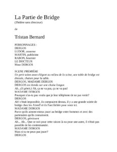 La Partie de Bridge, couverture du livre