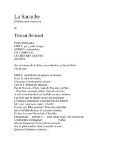 La Sacoche, couverture du livre