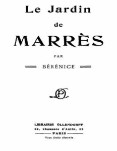 Le Jardin de Marrès / par Bérénice, couverture du livre