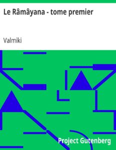 Le Râmâyana – tome premier / Poème sanscrit de Valmiky, couverture du livre