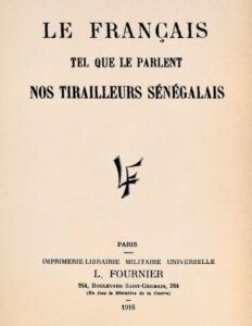 Le français tel que le parlent nos tirailleurs sénégalais, couverture du livre