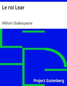 Le roi Lear, couverture du livre