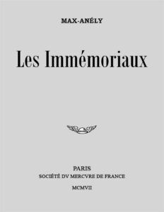 Les Immémoriaux, couverture du livre
