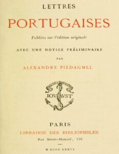 Lettres portugaises / Publiées sur l&rsquo;édition originale avec une notice préliminaire par Alexandre Piedagnel, couverture du livre