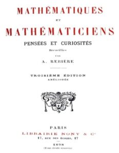 Mathématiques et Mathématiciens: Pensées et Curiosités, couverture du livre