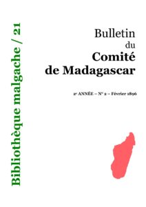 Bulletin du Comité de Madagascar — 2e année, no 2 (février 1896), couverture du livre